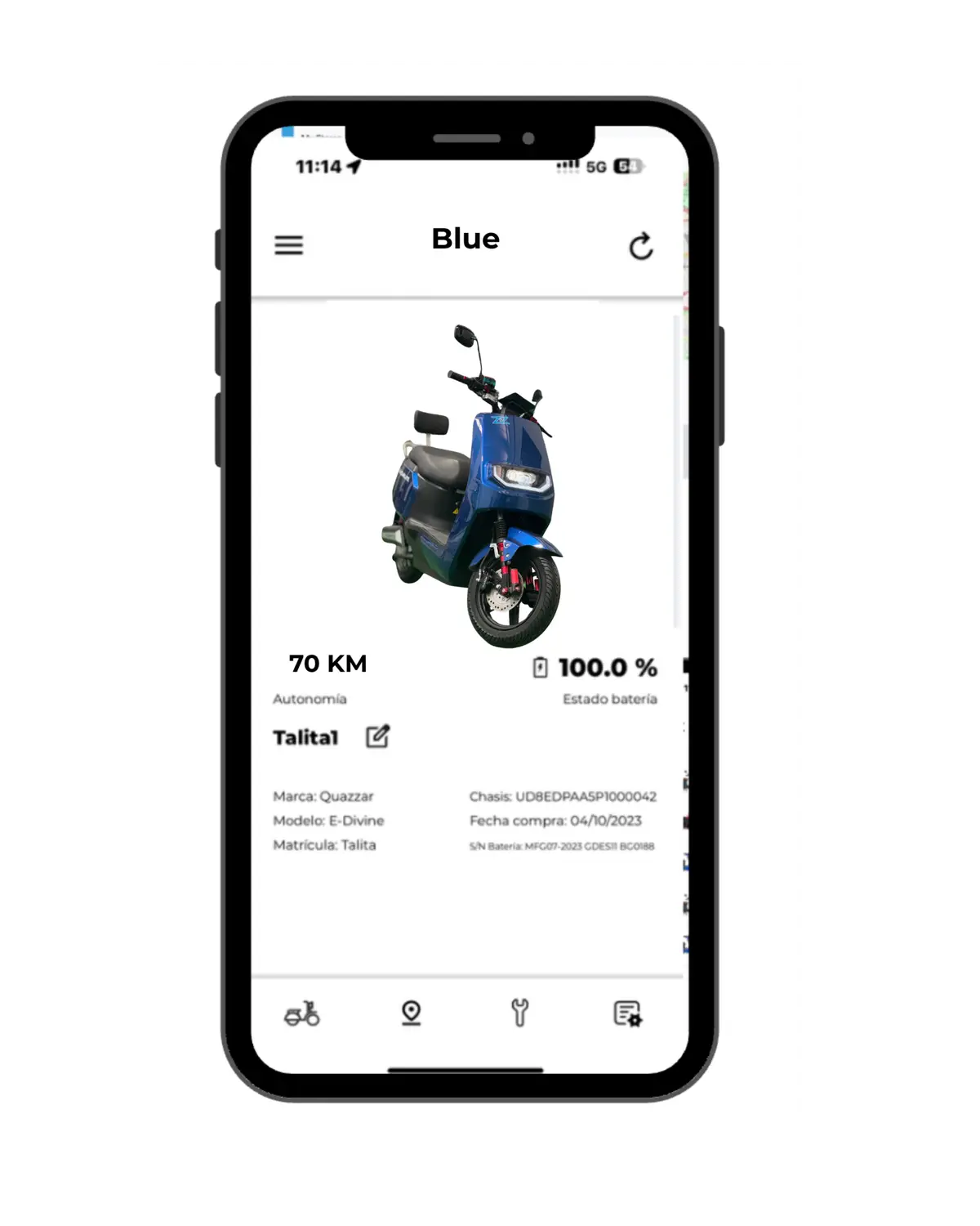 aplicacion en el movil de las motos electricas personalizadas quazzar