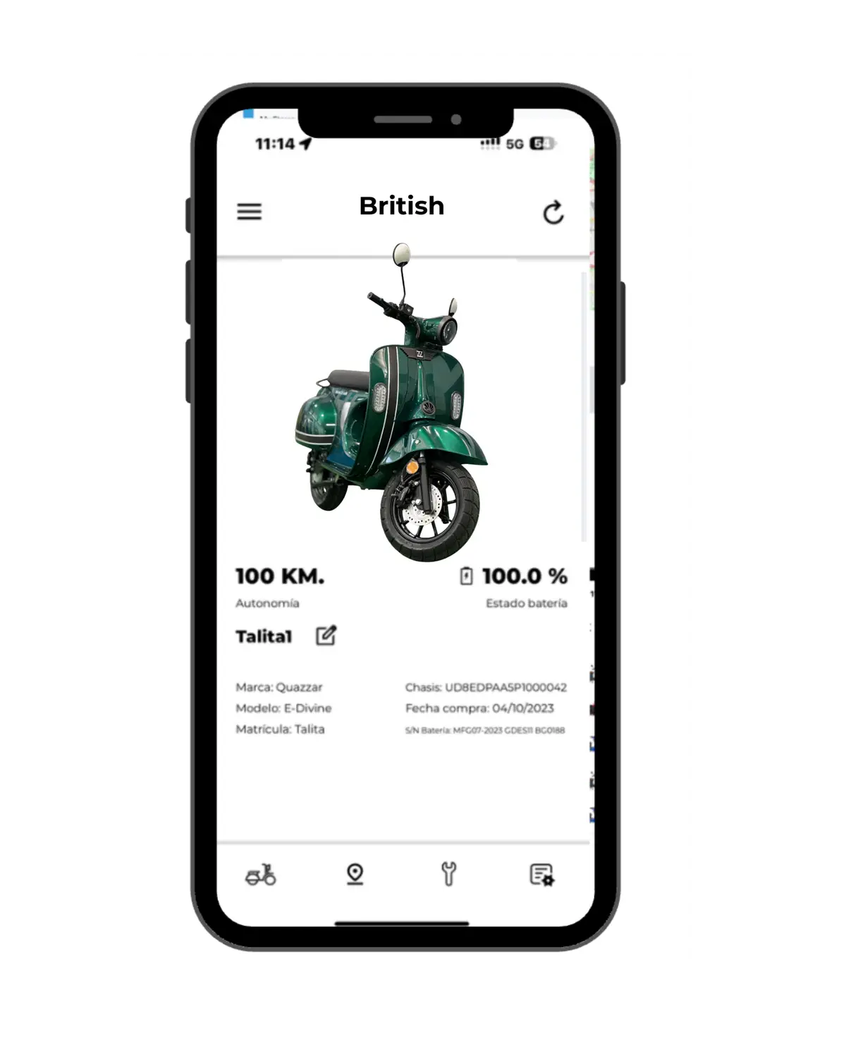 aplicacion en el movil de las motos electricas personalizadas quazzar