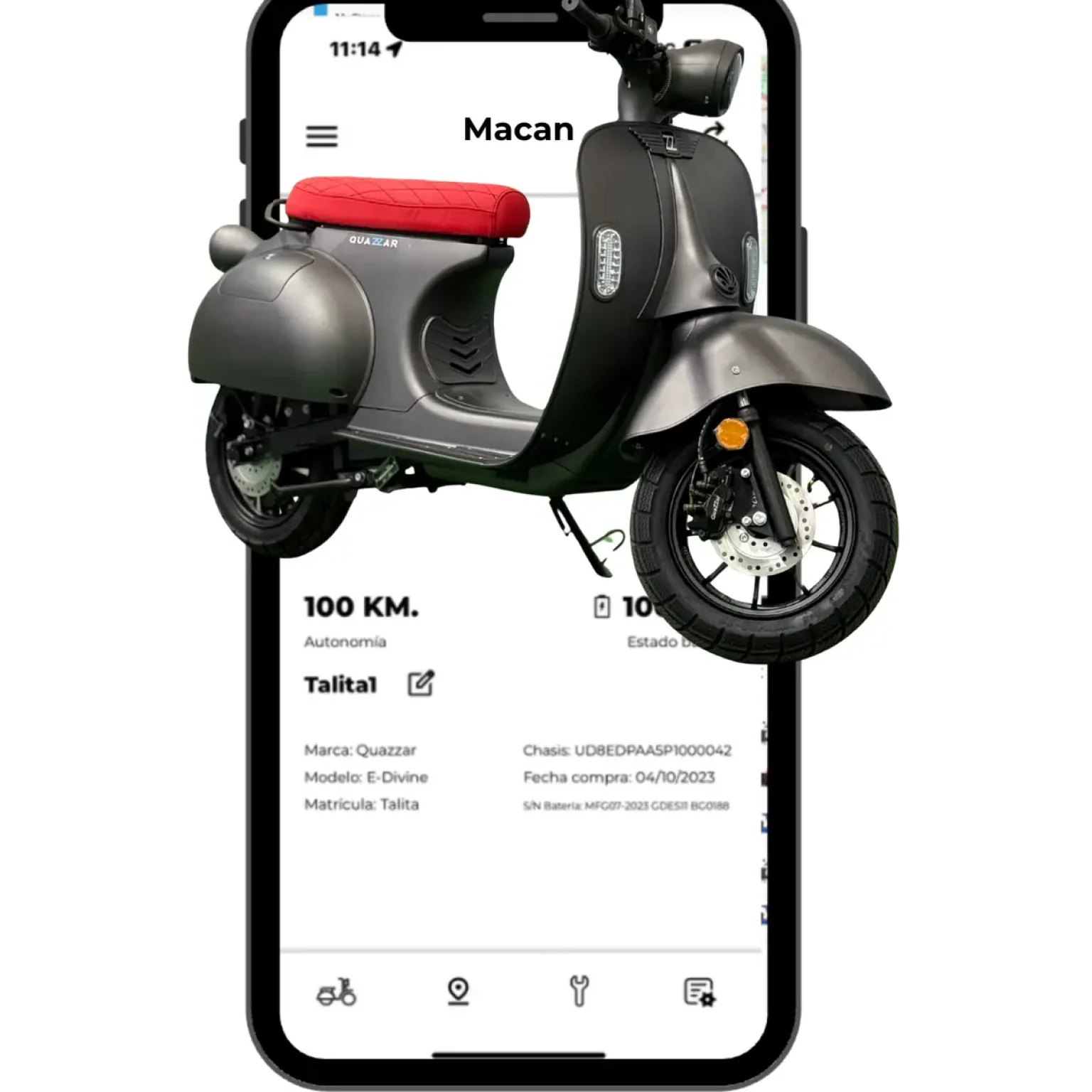 aplicacion en el movil de las motos electricas personalizadas quazzar