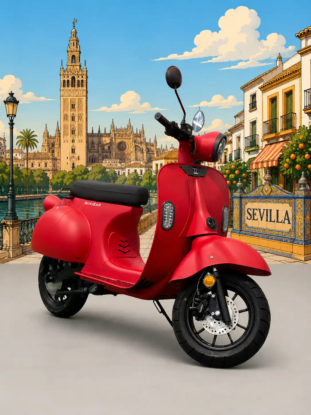 moto electrica 125 e divine roja
